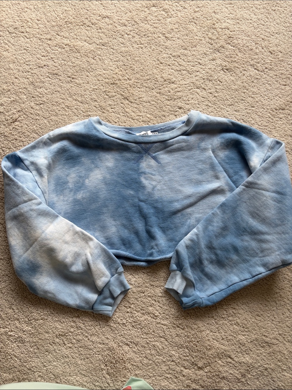 Princess Polly Blue Tie-Dye Cropped Sweatshirt